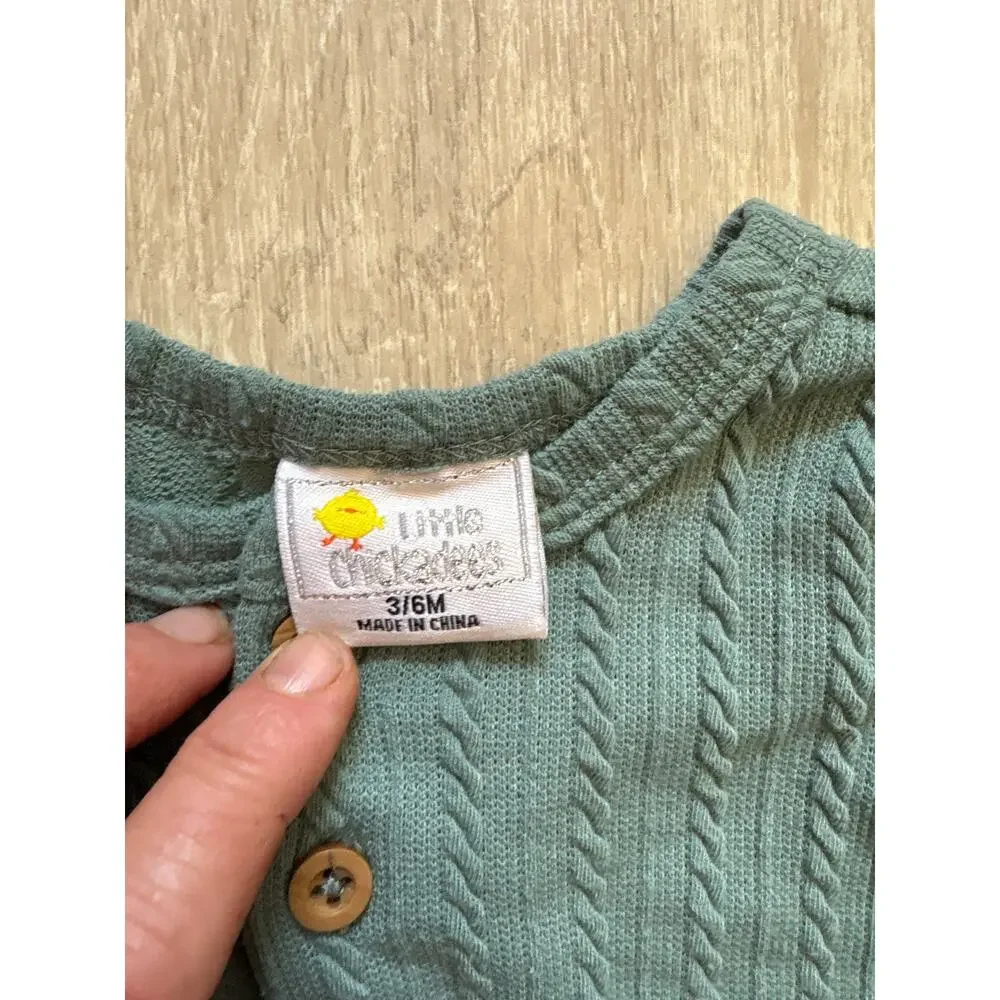 Little Chickadees Green Onesie, Size 3-6M